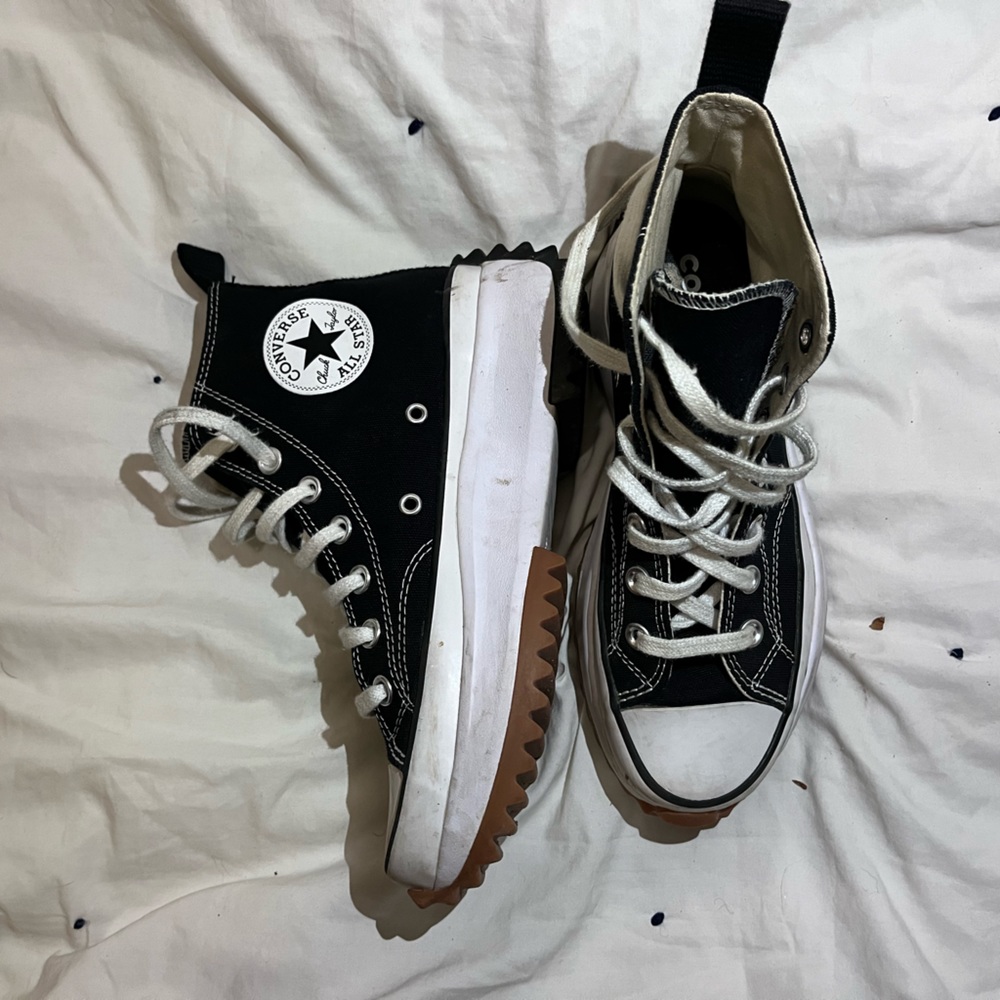 Run Star Hikes lugged converse| Black and white| 6.5 W